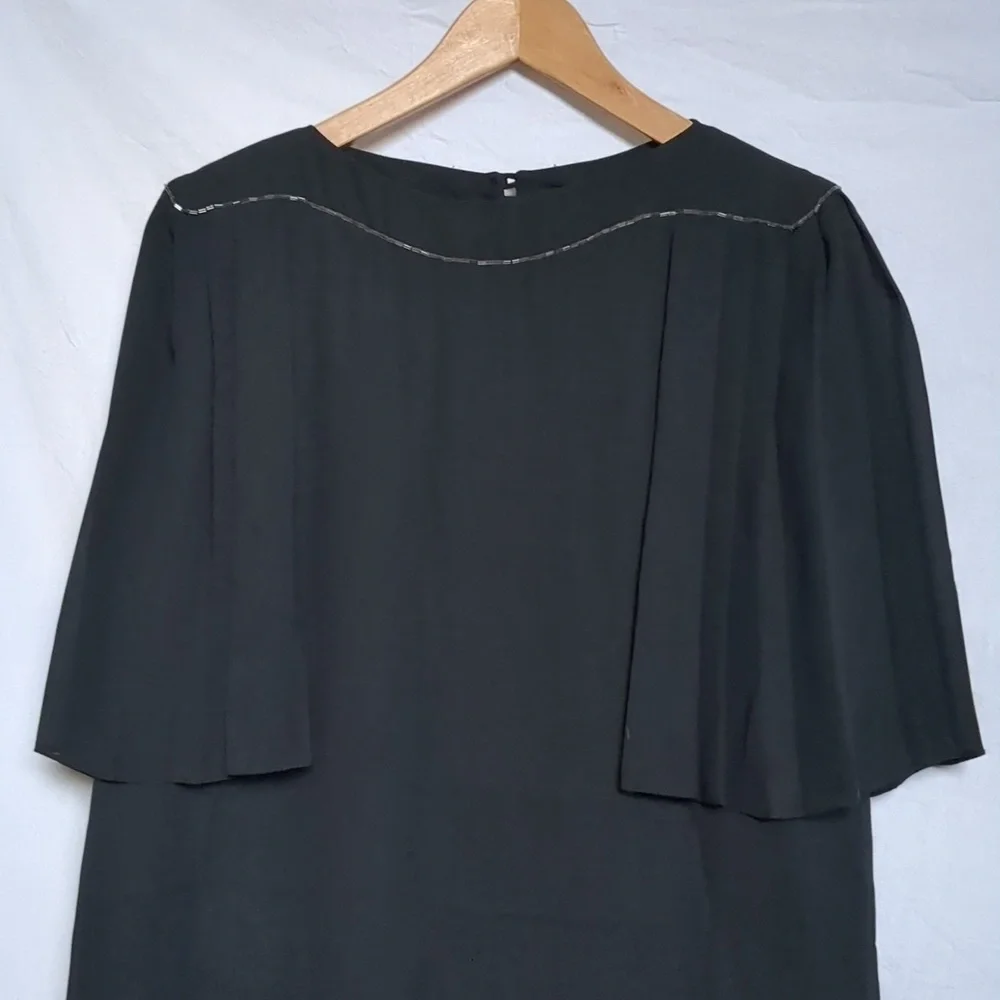 Tobi dress vintage Black cutout beaded sz Small - Picture 5 of 12